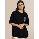 Fabflee Black Cotton Loose Fit Womens T-Shirt ( Pack of 1 ) - None