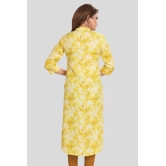 Meher Impex Cotton Printed Straight Womens Kurti - Yellow ( Pack of 1 ) - None