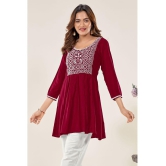 Glomee - Maroon Viscose Womens Tunic ( Pack of 1 ) - None