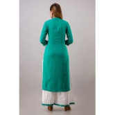 MAUKA - Turquoise Straight Rayon Women's Stitched Salwar Suit ( Pack of 1 ) - None