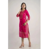 MAUKA - Pink Rayon Womens Straight Kurti ( Pack of 1 ) - None