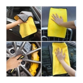 Auto Hub Yellow 600 GSM Microfiber Cloth For Automobile ( Pack of 5 )