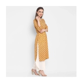 Antaran Cotton Printed Straight Womens Kurti - Yellow ( Pack of 1 ) - None