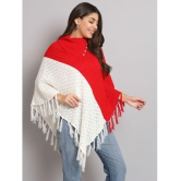 eWools.in Woollen Round Neck Women''s Ponchos & Capes - Red ( ) - None