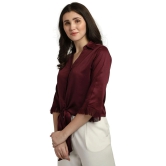 Smarty Pants Maroon Satin Shirt - Single - None