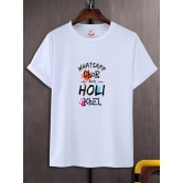 NITYANAND CREATIONS Round Neck White Holi T-Shirt for MEN-HOLI-T-SHIRT-11584-XL