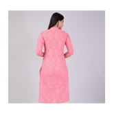 MAUKA Rayon Printed Straight Womens Kurti - Pink ( Pack of 1 ) - None