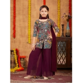 Aarika Wine Georgette Girls Kurta and Sharara Set ( Pack of 1 ) - None