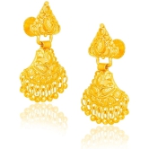 LUV FASHION Golden Drop Earrings ( Pack of 1 ) - Golden