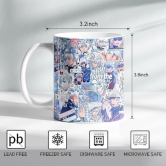 ForVano Anime Printed Mug for Gifting Jujutsu Kaisen Gojo Ceramic Cup with Keychain Combo S2