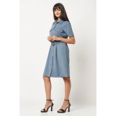 Smoke Blue Collar Dress