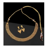 ROFARWORD Gold Brass Necklace Set ( Pack of 1 ) - Gold