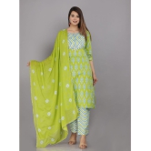 HIGHLIGHT FASHION EXPORT - Green Straight Cotton Womens Stitched Salwar Suit ( Pack of 1 ) - None