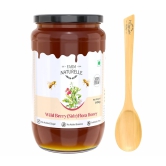 Farm Naturelle-Wild Berry (sidr) Flora Honey Honey|1450gm and a Wooden Spoon| 100% Pure & Organic Honey, Raw Natural Un-Processed - Un-Heated Honey | Lab Tested Honey in Glass Bottle.