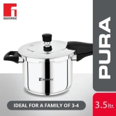 Bergner Pura Stainless Steel Outer Lid Pressure Cooker | Gas & Induction Compatible | Silver 5.5 Litre