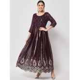 Estela - Wine Georgette Women's Anarkali Kurti ( Pack of 1 ) - None