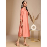 Janasya Silk Blend Solid Straight Womens Kurti - Peach ( Pack of 1 ) - None