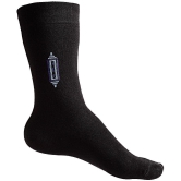 Texlon - Black Cotton Men's Mid Length Socks ( Pack of 5 ) - Black