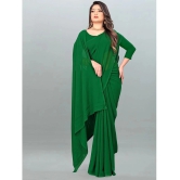 ANAND SAREES - Green Georgette Saree With Blouse Piece ( Pack of 1 ) - Green