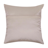 White Pearl Hand Embroidered Contemporary Dupion Silk Cream Cushion Cover Size 16x16