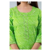 Lee Moda - Green Cotton Womens Straight Kurti ( Pack of 1 ) - S