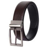 SWHF Men's Formal Leather Belt Reversible Black & Brown Pure High Quality Leather