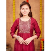 Aarika Maroon Silk Girls Kurta and Pant Set ( Pack of 1 ) - None