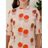 AMIRAS INDIAN ETHNICWEAR Cotton Flex Printed A-line Womens Kurti - Orange ( Pack of 1 ) - None