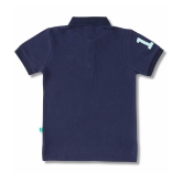 Juscubs - Navy Blue Cotton Blend Boy's Polo T-Shirt ( Pack of 1 ) - None