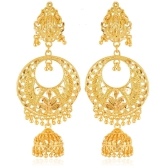 VIVASTRI Golden Jhumki Earrings ( Pack of 1 ) - Golden