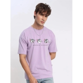 AKTIF Cotton Blend Regular Fit Printed Half Sleeves Mens T-Shirt - Lavender ( Pack of 1 ) - None