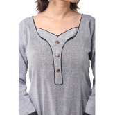 DESHBANDHU DBK - Grey Cotton Womens Straight Kurti - None