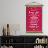 Indigifts Valentine Birthday Gift for Wife Printed Pink Message Love Scroll Card 17x9.5 Inches - Anniversary Gift for Wife Special| Best Gift for Wife| Surprise Gift for Wife