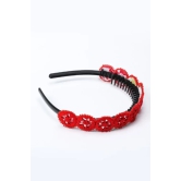 Antarang- Red Hair Band. 100%Cotton, Valentine Special.  Hand Made By Divyang Rural Women.