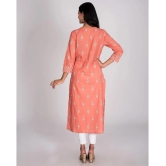 Swasti - Peach Cotton Womens Straight Kurti ( Pack of 1 ) - None