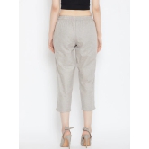 Women Grey Relaxed Pleated Cigerette Trousers