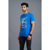 Devils Space Printed Royal Blue T-Shirt for Men XXL