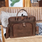 LEADERACHI Vintage Leather Messenger Bag For Men's | Office Bag | Laptop Bag | Briefcase Bag.
