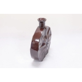 Khurja Pottery Flower Vase Ring Matki Shape Brown Colour 9 Inches