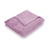 HOMETALES - Flannel Solid Double Blanket ( 220 cm x 210 cm ) Pack of 1 - Lavender - Lavender