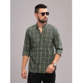 Paul Street 100% Cotton Slim Fit Checks Full Sleeves Mens Casual Shirt - Olive ( Pack of 1 ) - None