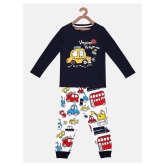 Lazy Shark Boys Nightwear Tshirt & Pyajama Set - 5-6 Years, Navy Blue