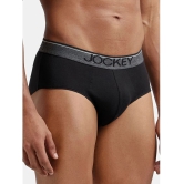 Jockey 8037 Men Super Combed Cotton Solid Brief with Ultrasoft Waistband - Black (Pack of 2) - None