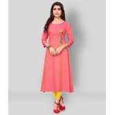 Vbuyz - Pink Rayon Womens A-line Kurti ( Pack of 1 ) - XXL