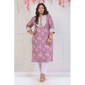 Swasti Cotton Printed Straight Womens Kurti - Purple ( Pack of 1 ) - None