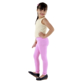 Kids Cave - Baby Pink Cotton Blend Girls Leggings ( Pack of 1 ) - None