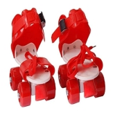 sevrza red  Roller Skating with Adjustable Size and Front Break Age Group 3 -15 Years Adjustable