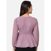 ALL WAYS YOU - Purple Georgette Womens Knot Front Top ( Pack of 1 ) - None