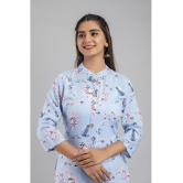 MAUKA - Light Blue Rayon Women''s Straight Kurti ( Pack of 1 ) - None