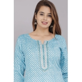 HIGHLIGHT FASHION EXPORT - Light Blue Cotton Womens Straight Kurti ( Pack of 1 ) - None